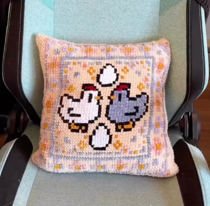Stradew Valley Chicken & Egg Pillow Crochet PATTERN