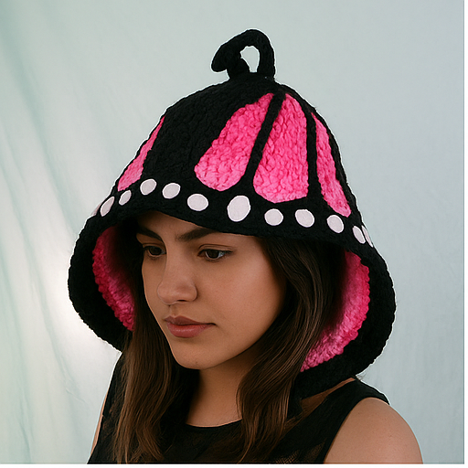 Butterfly Winter Hood crochet pattern