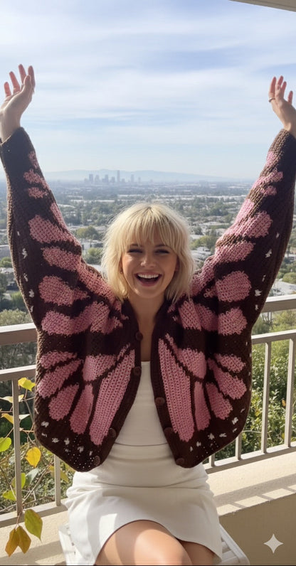 butterfly sweater & cardigan  crochet pattern +video tutorial