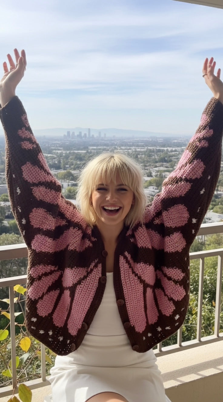 butterfly sweater & cardigan  crochet pattern +video tutorial