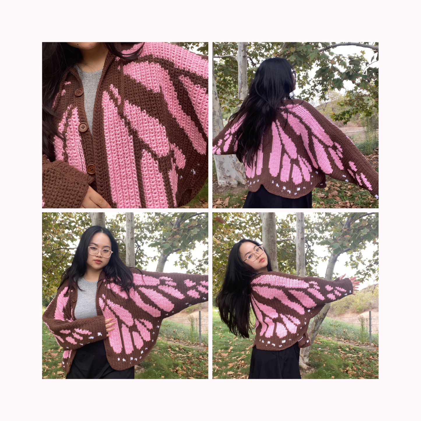 butterfly cardigan-sweater crochet pattern & tutorial combo