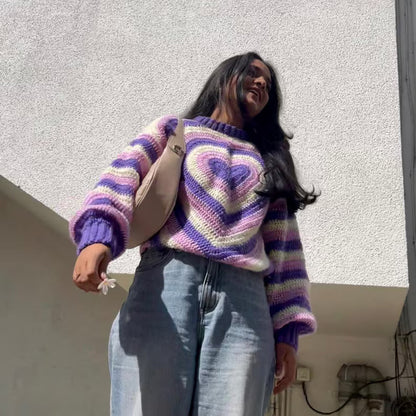 Heart Sweater-Pullover Crochet Pattern