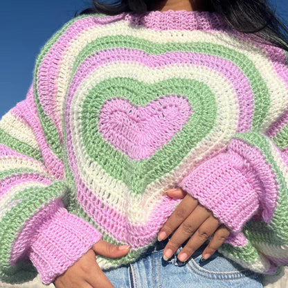 Heart Sweater-Pullover Crochet Pattern