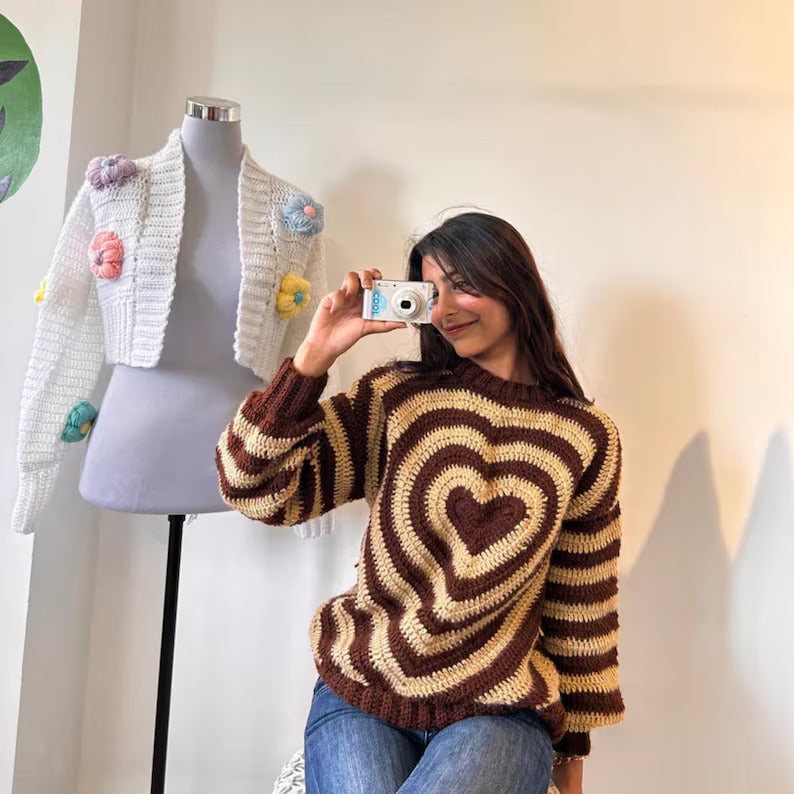 Heart Sweater-Pullover Crochet Pattern