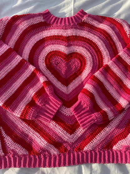 Heart Sweater-Pullover Crochet Pattern
