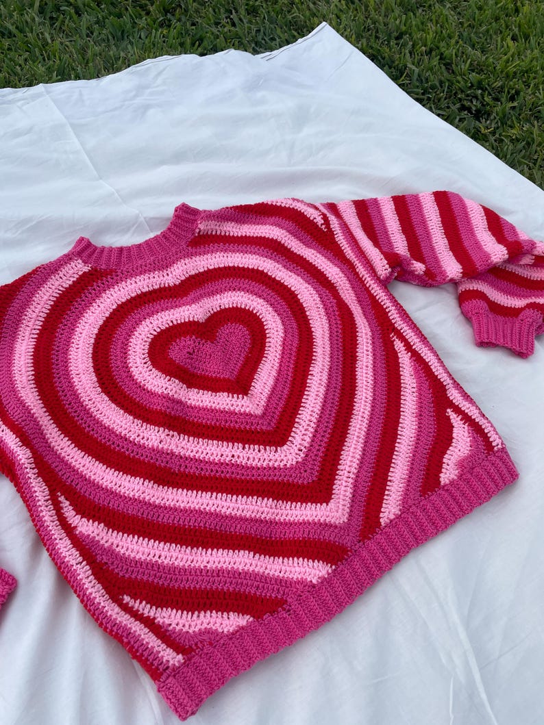Heart Sweater-Pullover Crochet Pattern