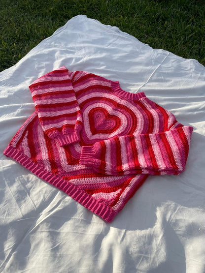 Heart Sweater-Pullover Crochet Pattern